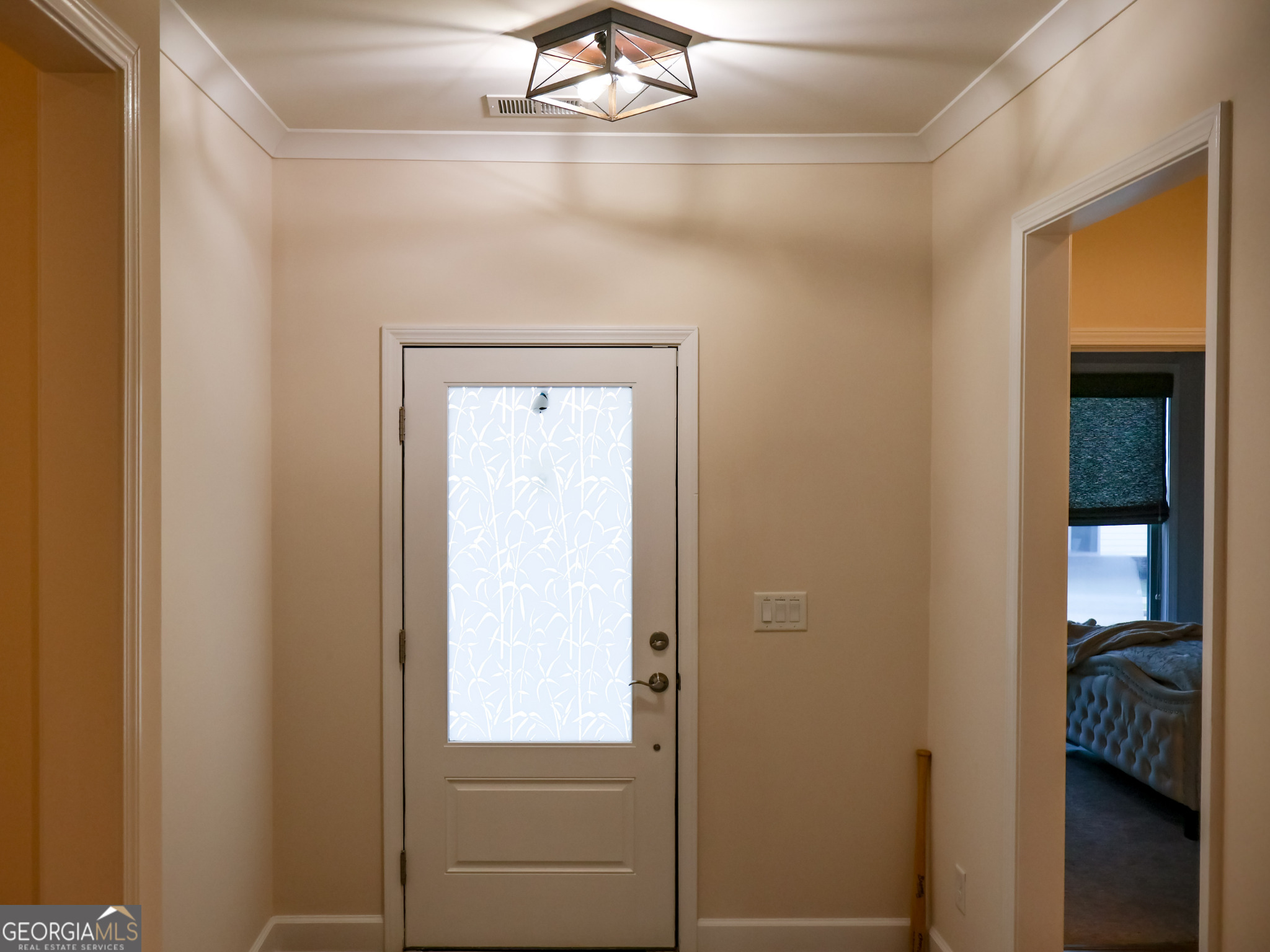 218 Florence Road Peachtree City, GA 30269 - Photo 7 of 47 a view of hallway with closet and a chandelier fan