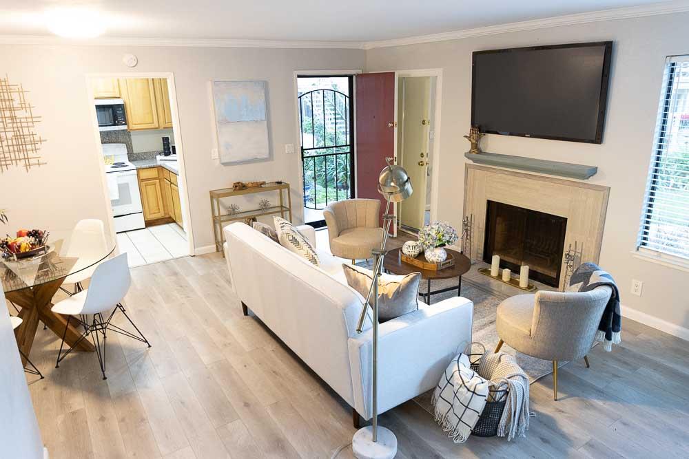 115 Rancho Drive, Unit B San Jose, CA 95111 - Photo 4 of 18 a living room with furniture fireplace and flat screen tv