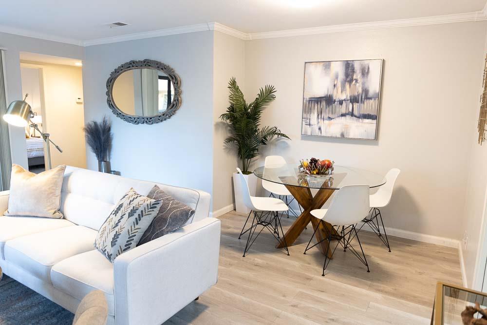 115 Rancho Drive, Unit B San Jose, CA 95111 - Photo 5 of 18 a living room with furniture and a mirror