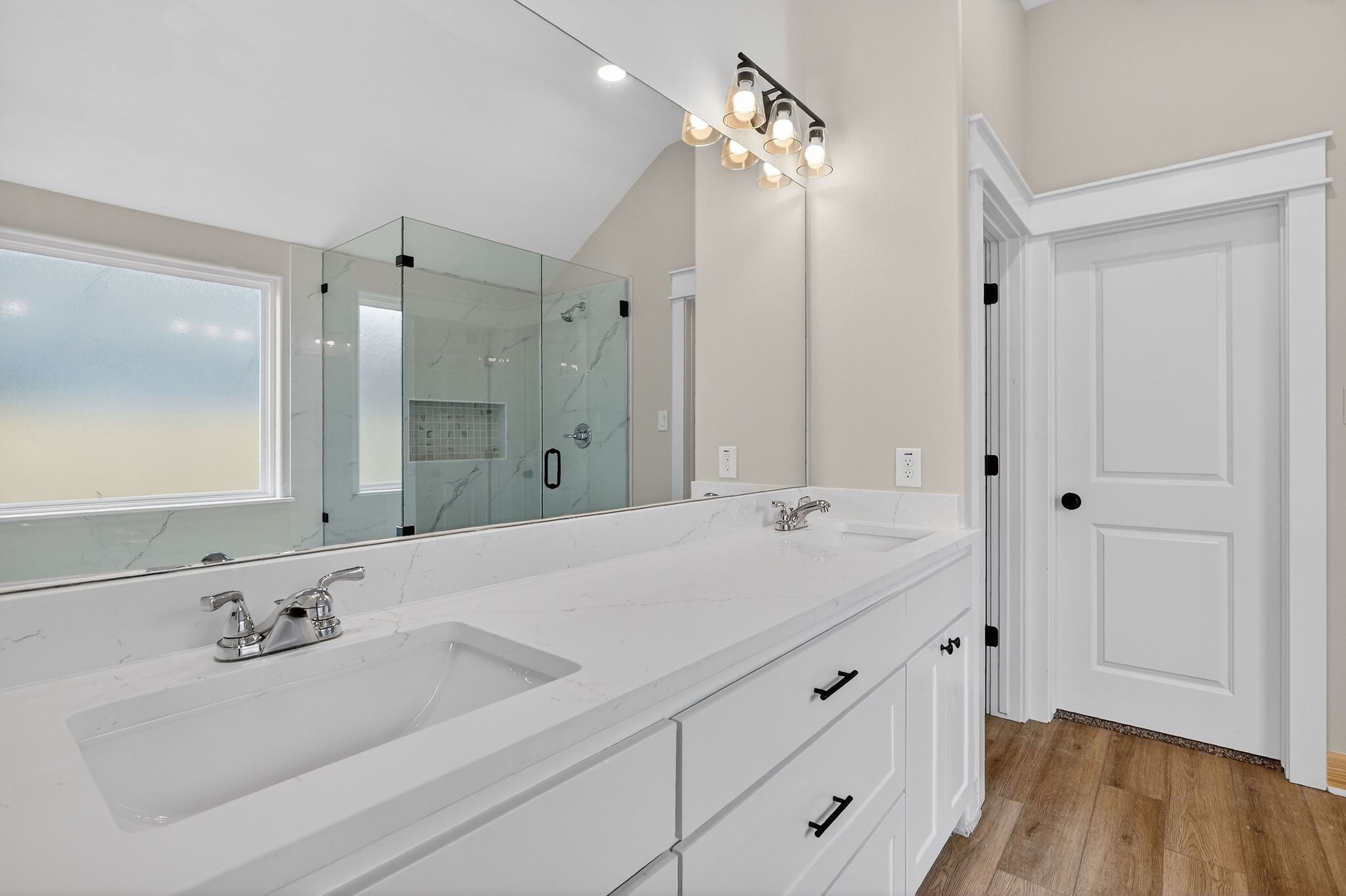 200 Orchard Cove Snook, TX 77879 - Photo 17 of 45 a bathroom with a sink double vanity granite tub and shower