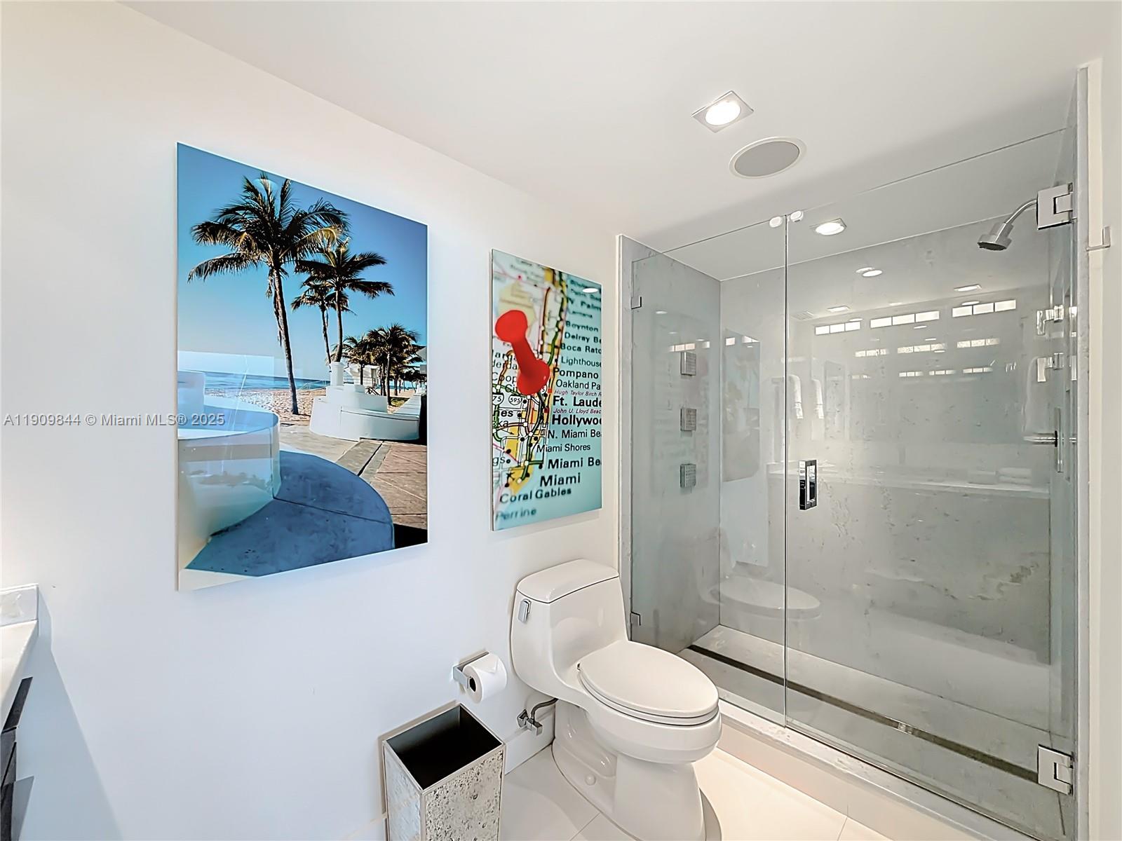 2715 North Ocean Boulevard, Unit 15D Fort Lauderdale, FL 33308 - Photo 28 of 57 a bathroom with a shower a toilet and a sink