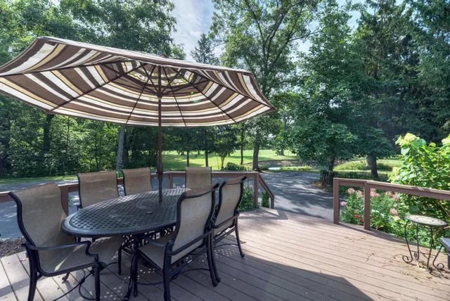 a view of a table and chairs in patio