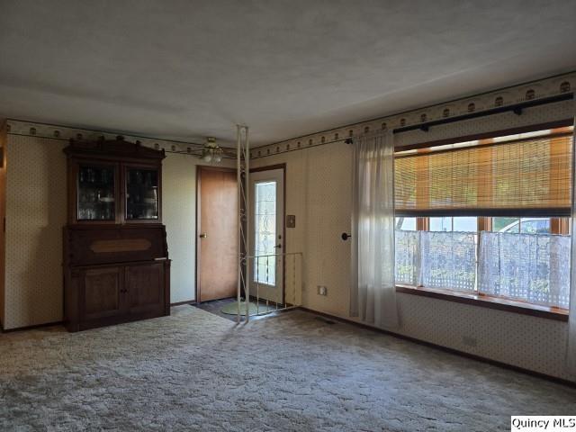 707 Country Lane Carthage, IL 62321 - Photo 10 of 26 a view of an empty room with a fireplace and a window