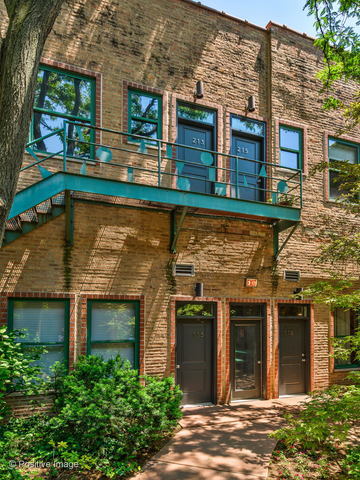 front view of a building with a street