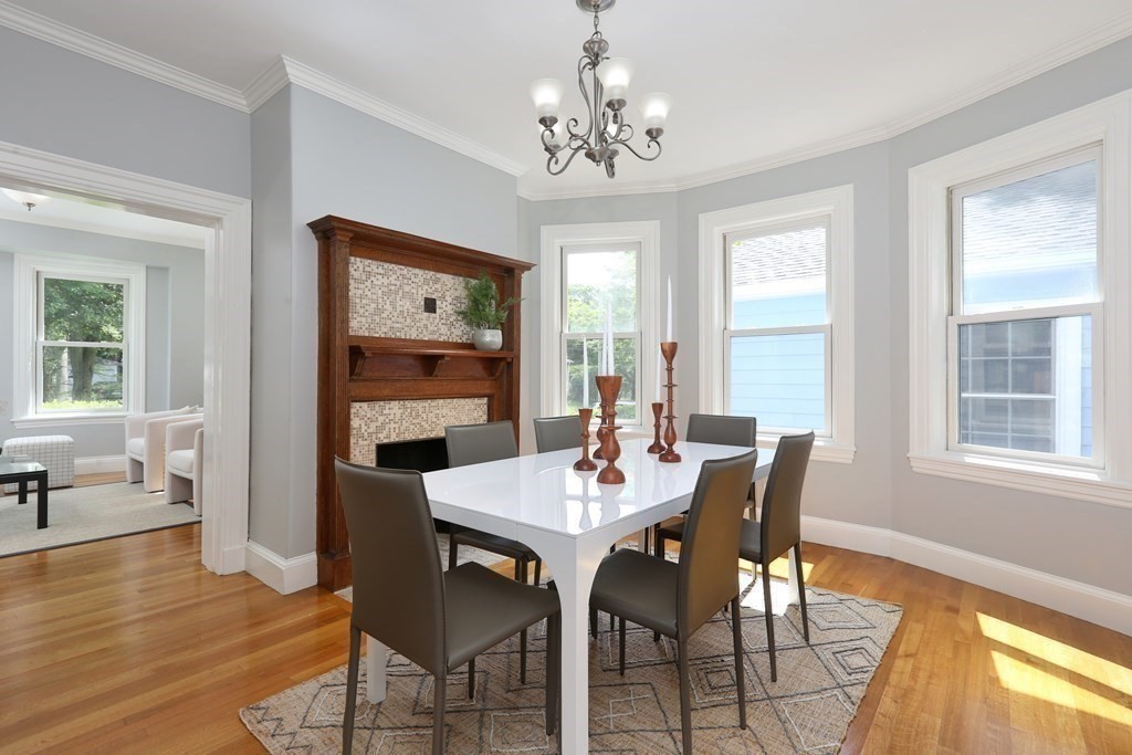 116 Dickerman Road Newton, MA 02461 - Photo 5 of 40 a view of a dining room with furniture window and wooden floor