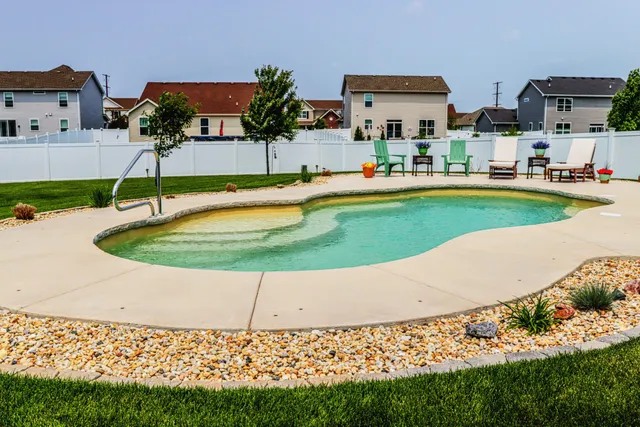 a view of outdoor space yard and swimming pool