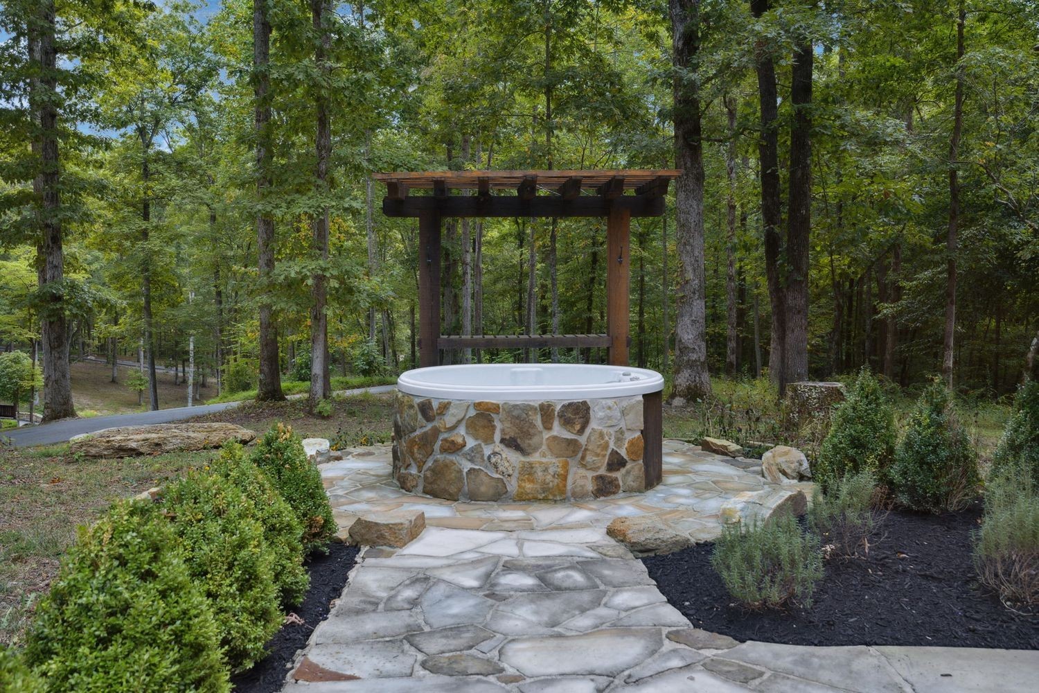5715 Greenbrier Road Franklin, TN 37064 - Photo 55 of 72 a view of a back yard with a table and chairs