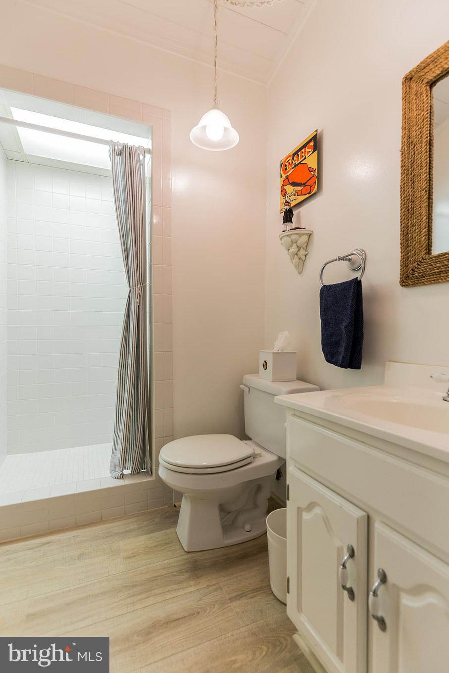 510 Swaggers Point Road Solomons, MD 20688 - Photo 12 of 30 a bathroom with a toilet and a shower