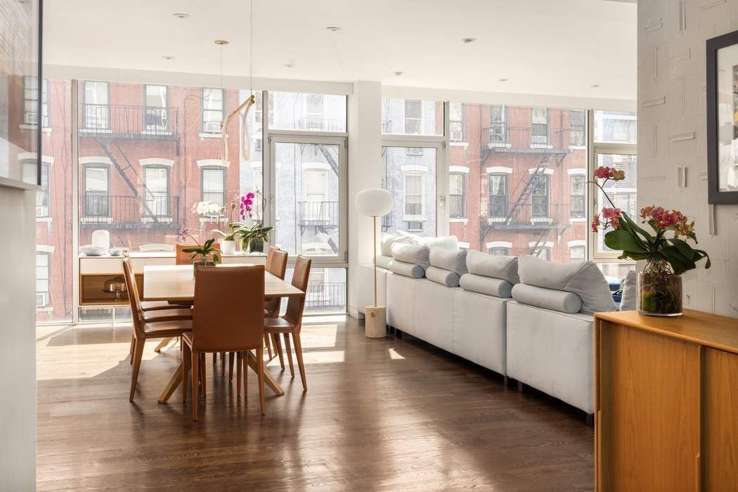 433 East 74th Street, Unit 4A Manhattan, NY 10021 - Photo 28 of 34 a dining room with furniture window and wooden floor