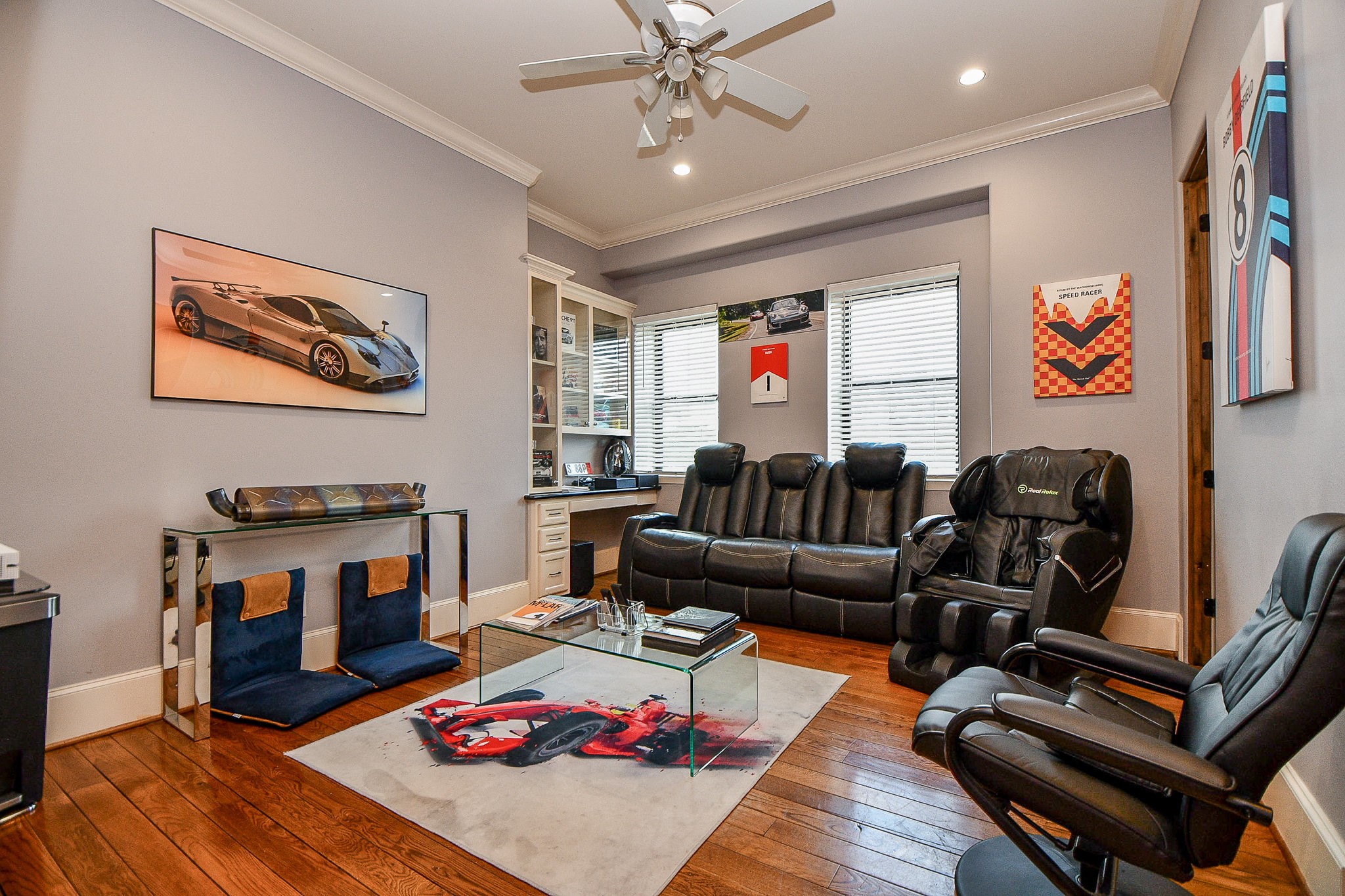 4119 Allen Street Houston, TX 77007 - Photo 38 of 50 a living room with furniture and a fireplace