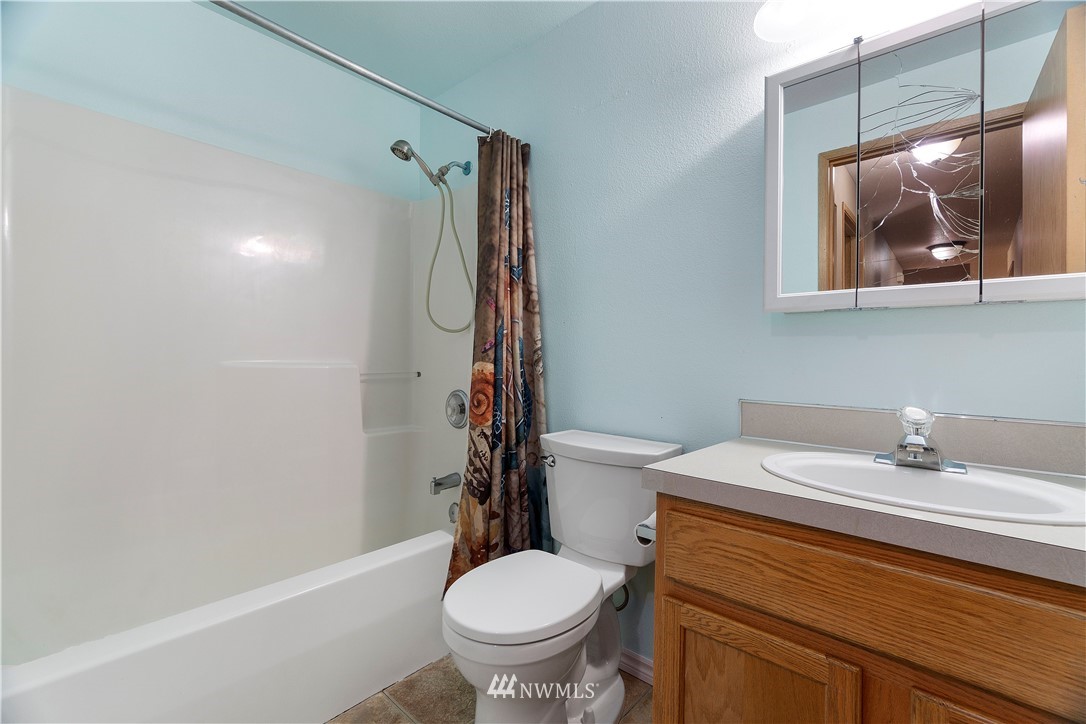 5418 187th Court Southwest Rochester, WA 98579 - Photo 14 of 24 a bathroom with a sink toilet and shower