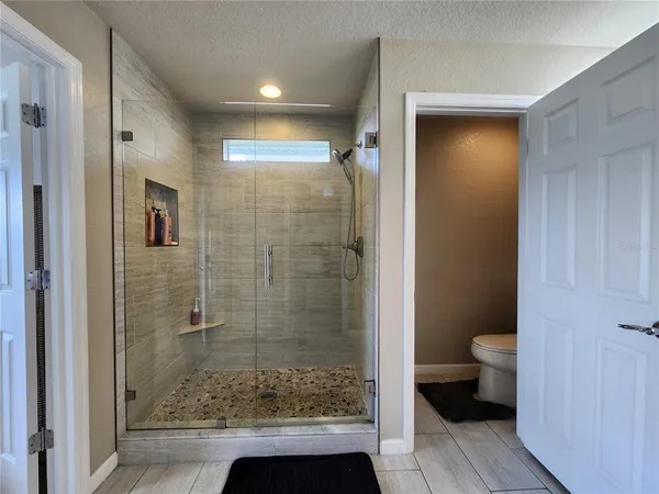 a bathroom with a shower