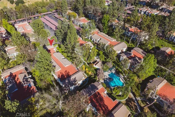 an aerial view of a house having outdoor space