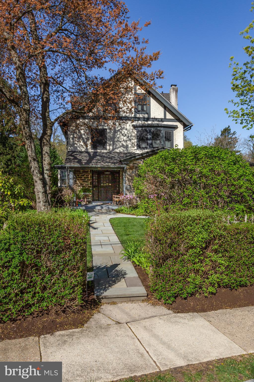 116 Llanfair Road Ardmore, PA 19003 - Photo 61 of 61 Front Exterior w/ Beautiful Landscaping