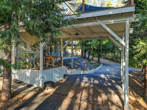 a view of an outdoor space with seating area