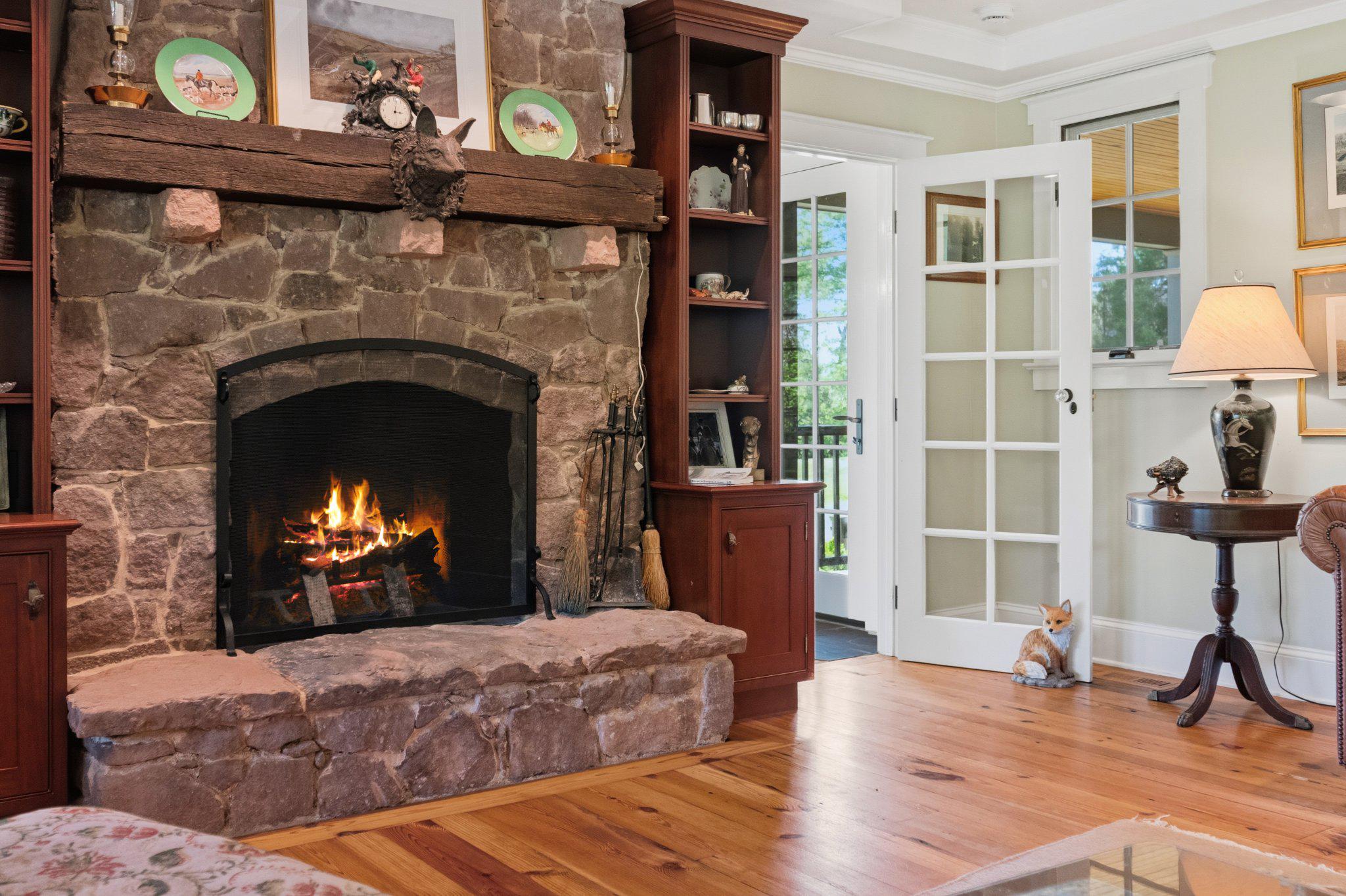 18101 Cattail Road Poolesville, MD 20837 - Photo 28 of 79 Dramatic raised hearth Seneca Stone fireplace
