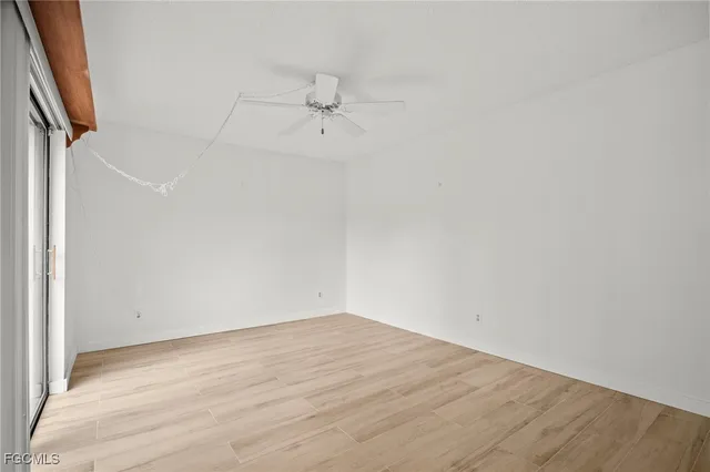an empty room with a workbench