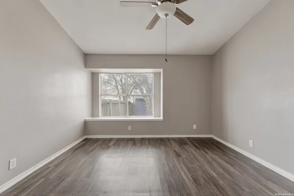 an empty room with a window