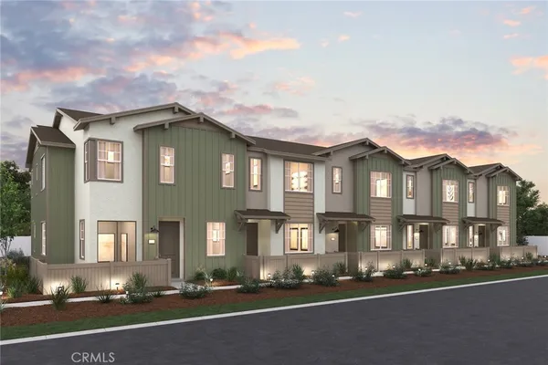 a front view of multiple houses