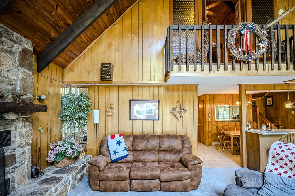 107-109 Shagbark Road Beech Mountain, NC 28604 - Photo 6 of 45 a living room with furniture and a book shelf