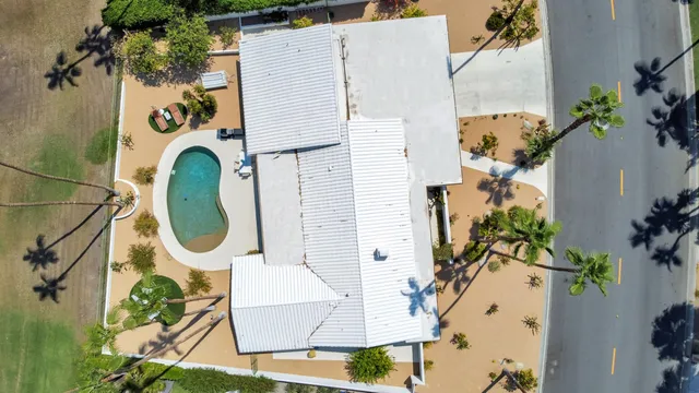 a view of a terrace with a ocean view