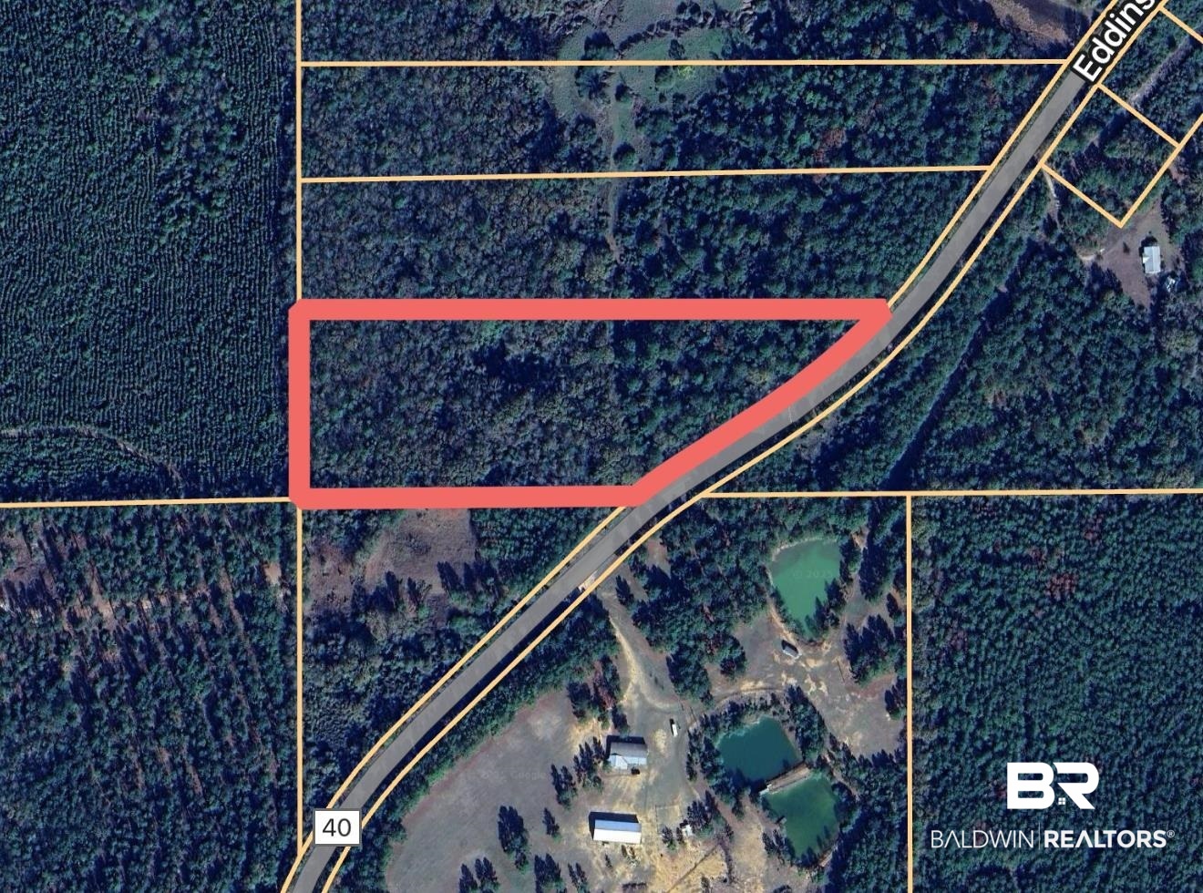 0 Eddins Road Brewton, AL 36426 - Photo 1 of 1 Map / location featuring property boundaries highlighted