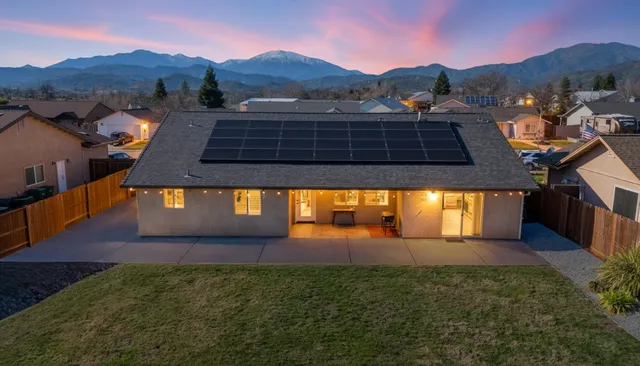a view of an outdoor space yard and mountain view