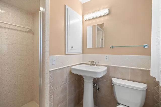 a bathroom with a shower