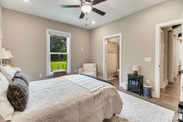 a view of a trees with a big yard