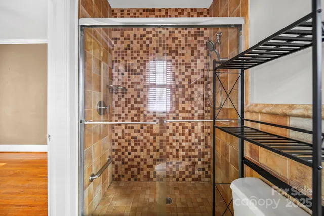 a bathroom with a shower