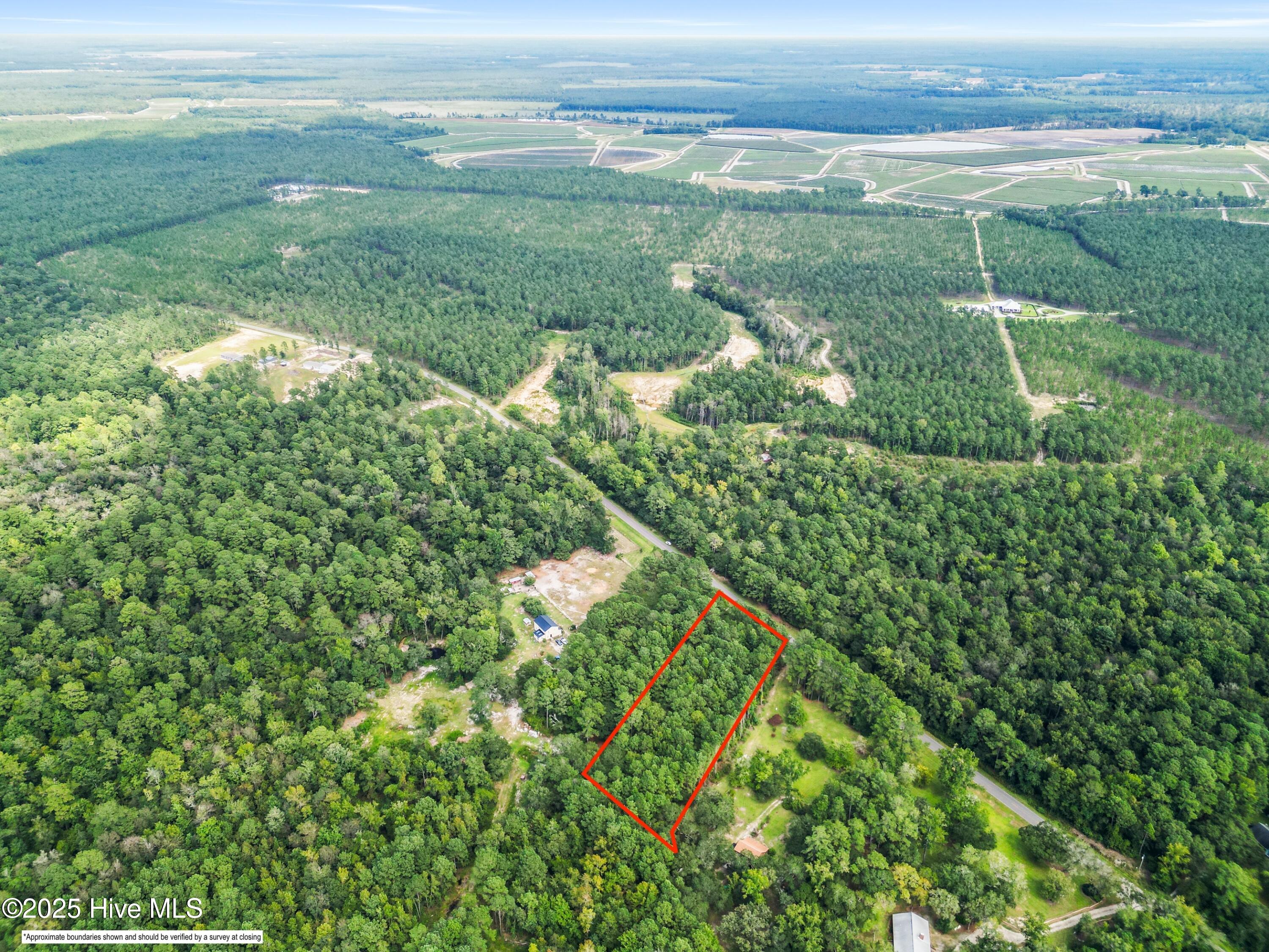 3.6-ac Ivanhoe Road Atkinson, NC 28421 - Photo 6 of 13 Boundary lines shown in drone images are approximate and for visual reference only. Buyers are advised to obtain a survey for accurate property lines prior to closing.