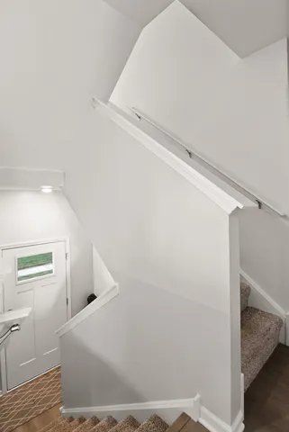 a kitchen with a stove and a microwave