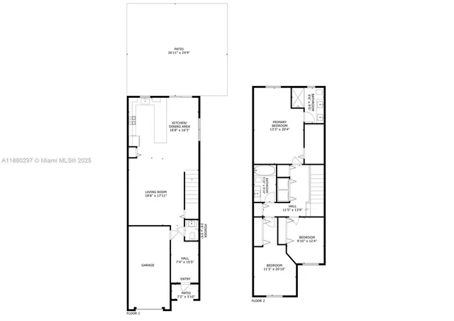an aerial view of a house with swimming pool patio and outdoor seating