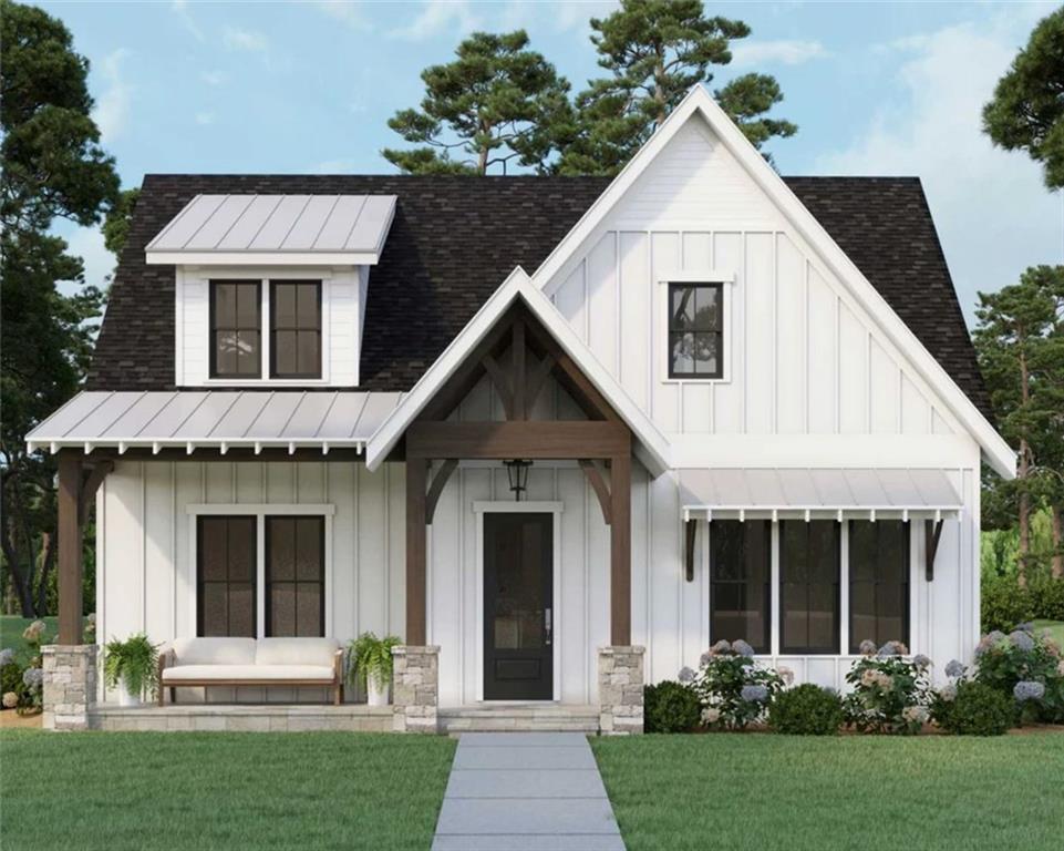 a view of a yard in front view of a house