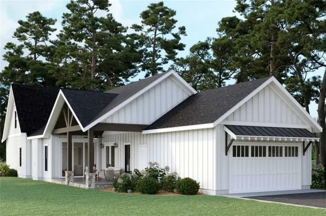 front view of a house with a yard