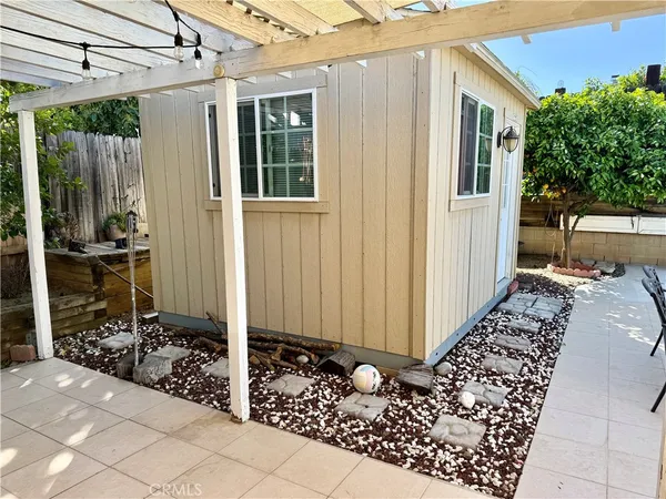 a view of a house with a outdoor space