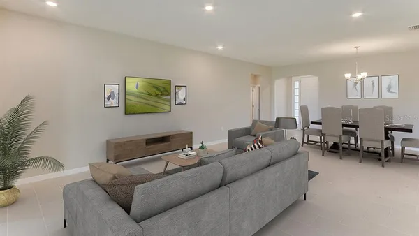 a living room with furniture and a couch