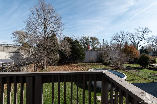 a view of street from a balcony