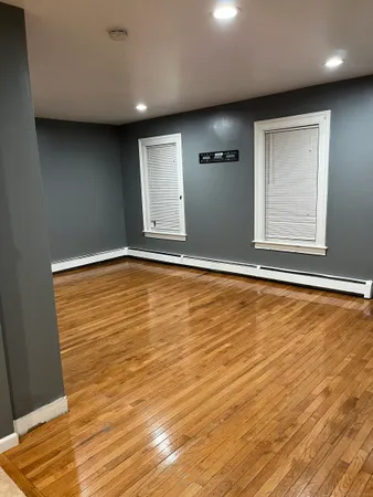 an empty room with a natural light