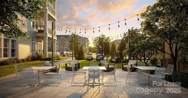 a front view of a building with street view