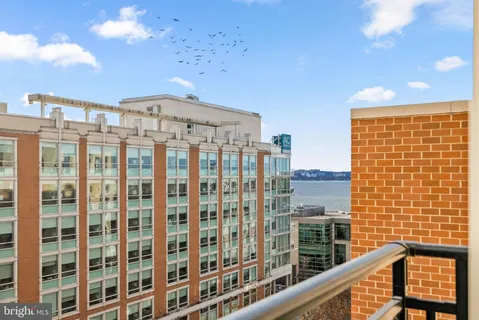 a view of a building from balcony