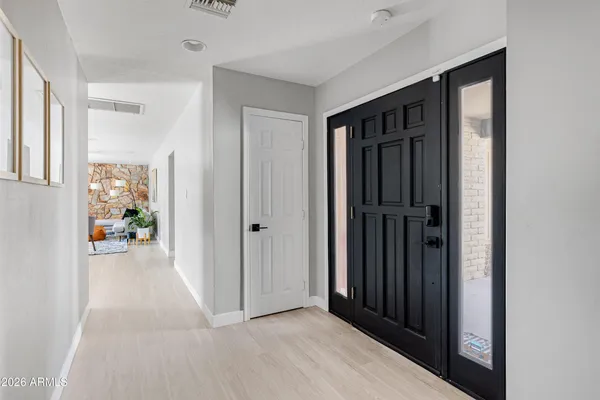 a view of a door of the house