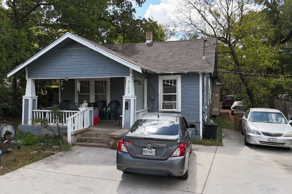a car parked in front of house