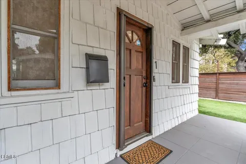a view of front door of house