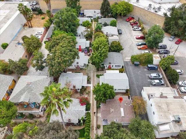 an aerial view of multiple house