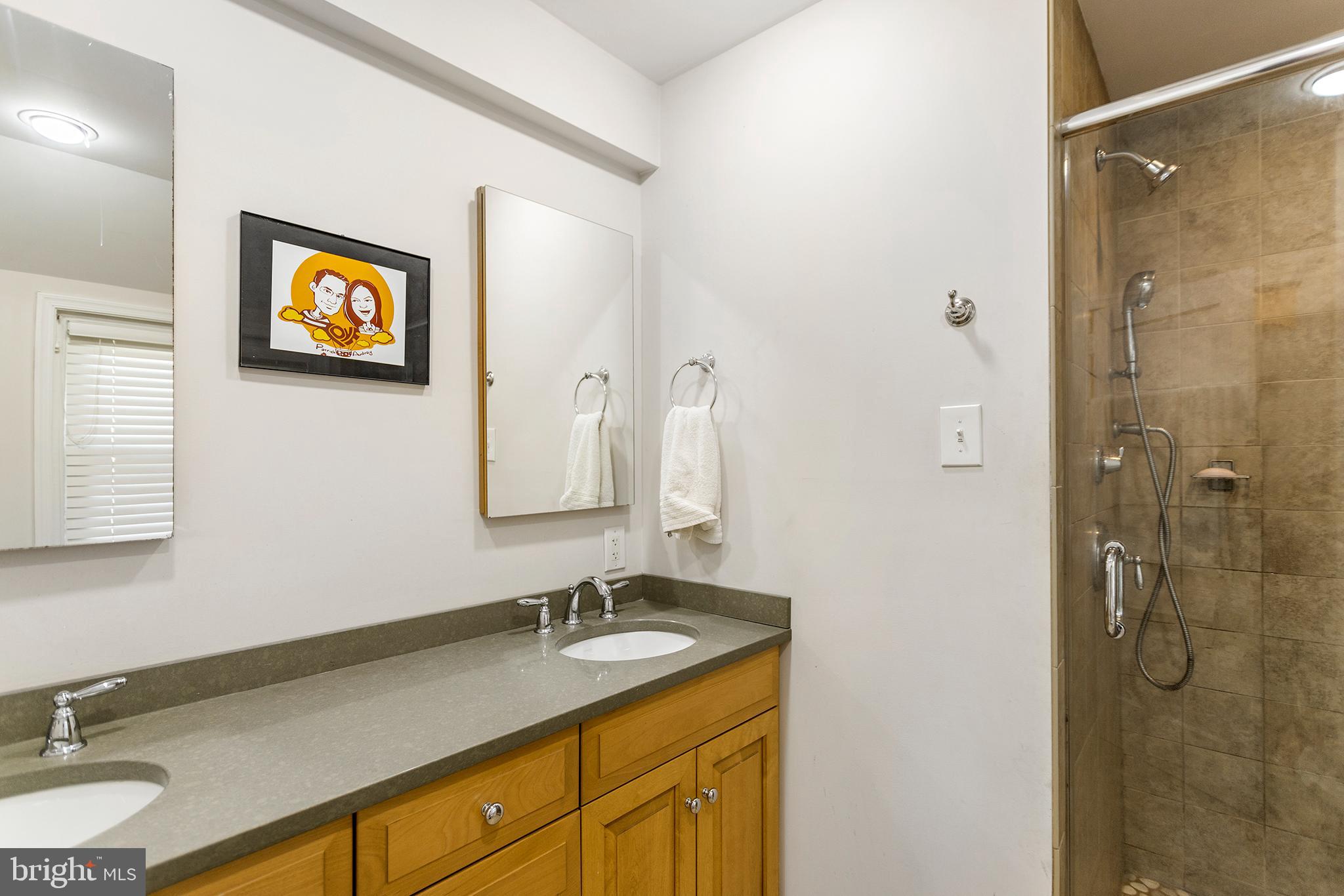 1806 Earlington Road Havertown, PA 19083 - Photo 22 of 27 a bathroom with a granite countertop sink mirror and double