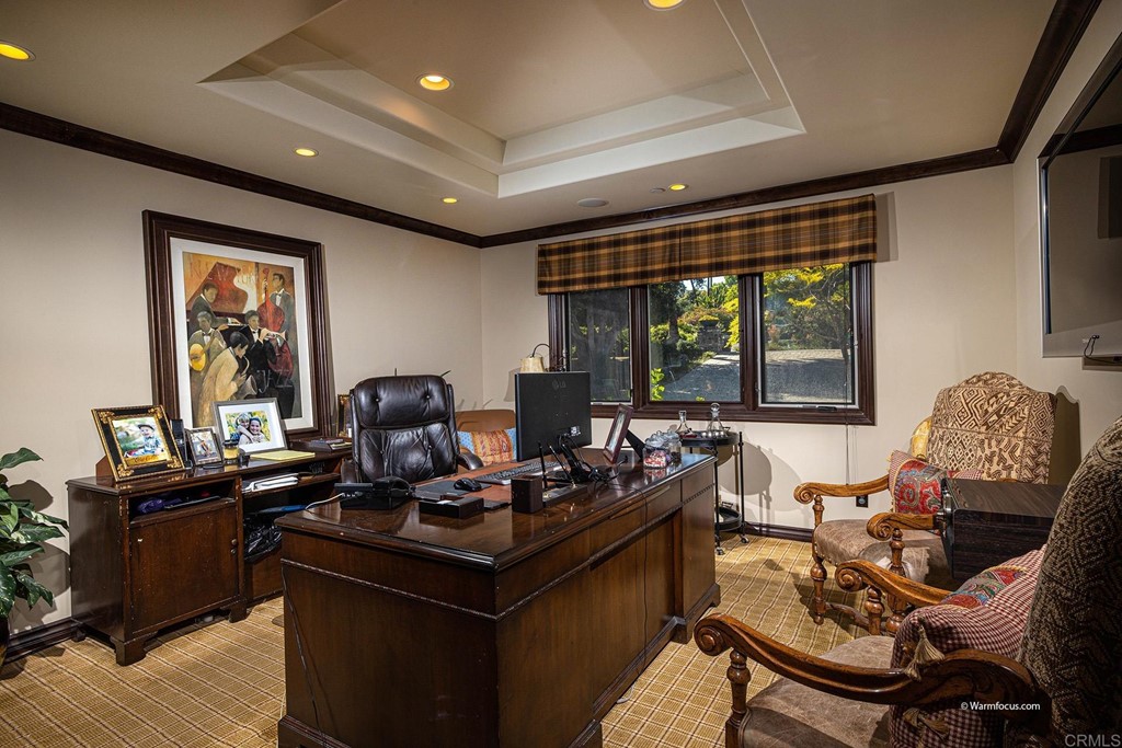 6103 Mimulus Rancho Santa Fe, CA 92067 - Photo 9 of 19 a living room with furniture a window and a chandelier