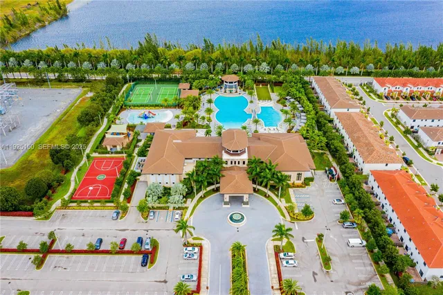 an aerial view of a city