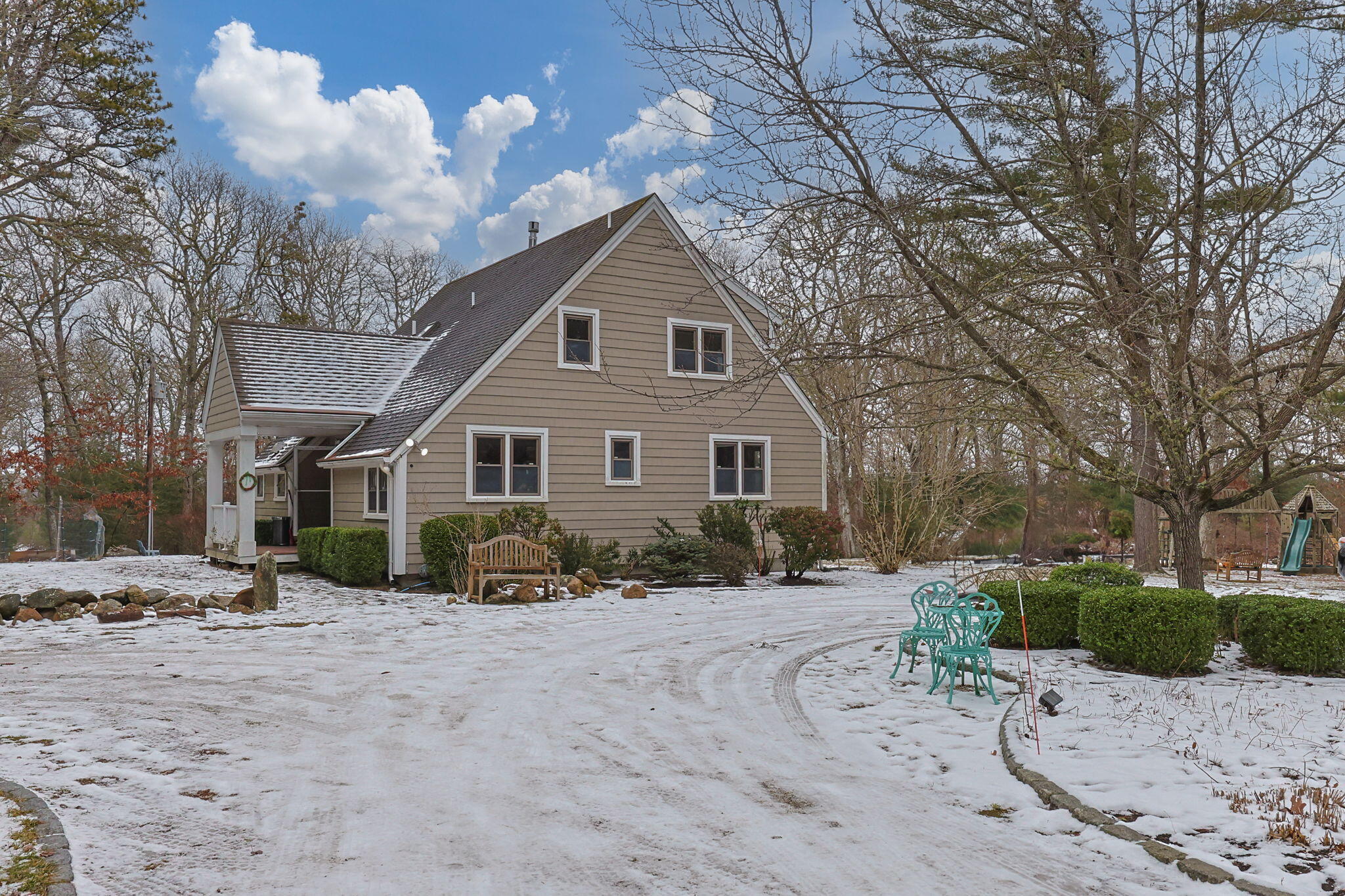 248 Great Neck Road Wareham, MA 02571 - Photo 11 of 54 a view of a house with a yard covered in snow