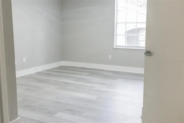 an empty room with a window